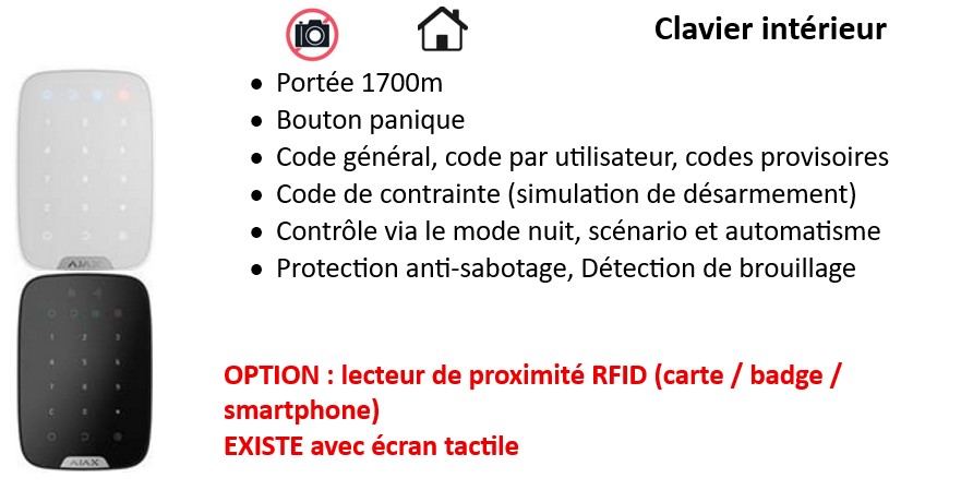 device alarme et vidéosurveillance - 03 Claviers intérieurs
