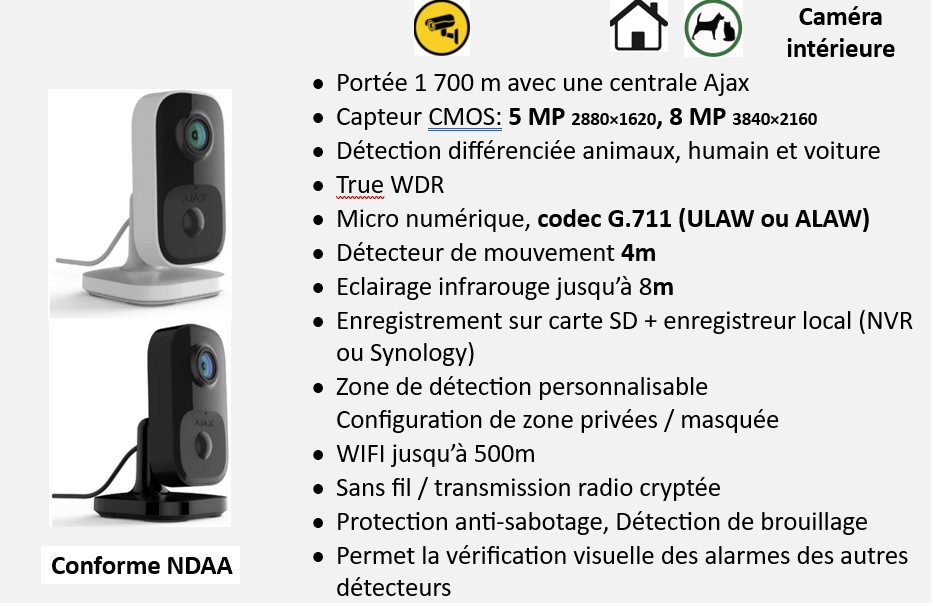 device alarme et vidéosurveillance - 22 Caméra intérieur